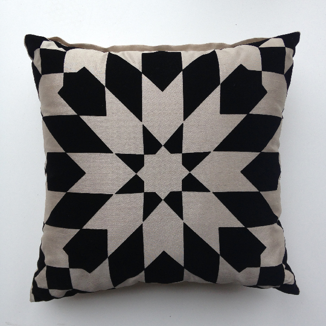 CUSHION, Black Silver Geometric